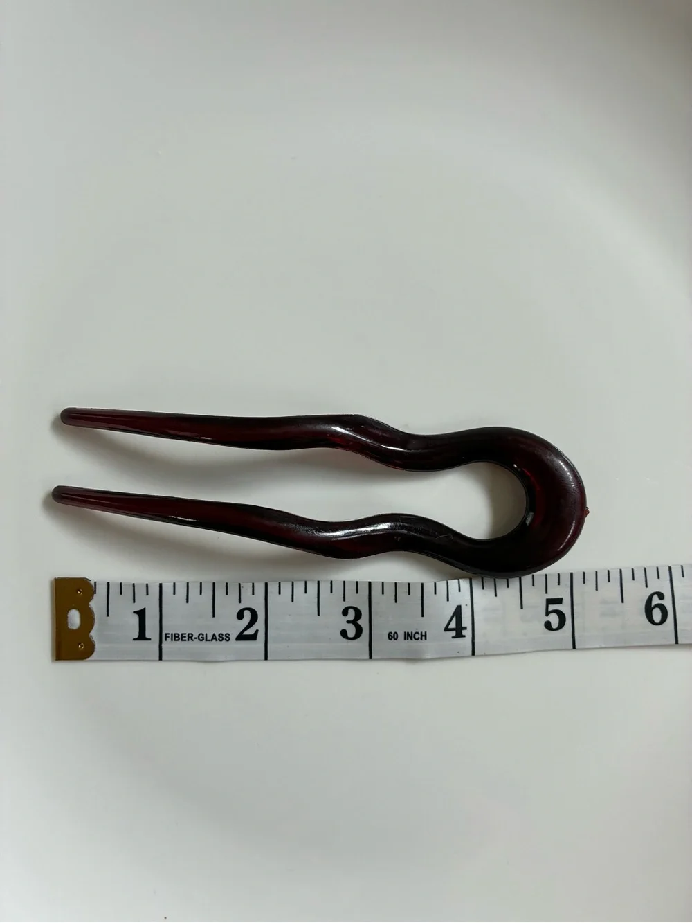 French Sleek Burgundy U Shaped Hair Pin With Wave design- women’s accessories